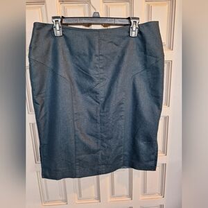 Mossimo Straight Skirt Plus Sz14 Black Lined ZipBack Side Slits Machine Wash